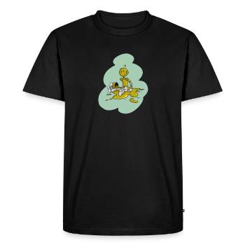 Tirobot Vert sur vert - T-shirt Premium bio Homme - noir - Devant - Nico (187cm)