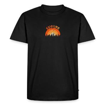 Vintage Eugene Oregon Fan Retro Cool Sunset - Men's Premium Organic T-Shirt - black - Front - Nico (187cm)