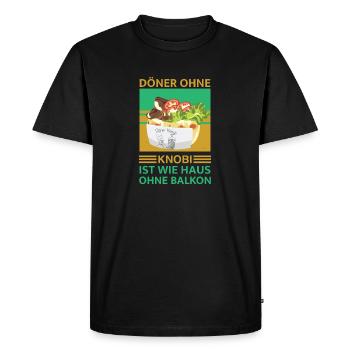 Doner kebab without knobi is like a house without a balcony - Men's Premium Organic T-Shirt - black - Front - Nico (187cm)
