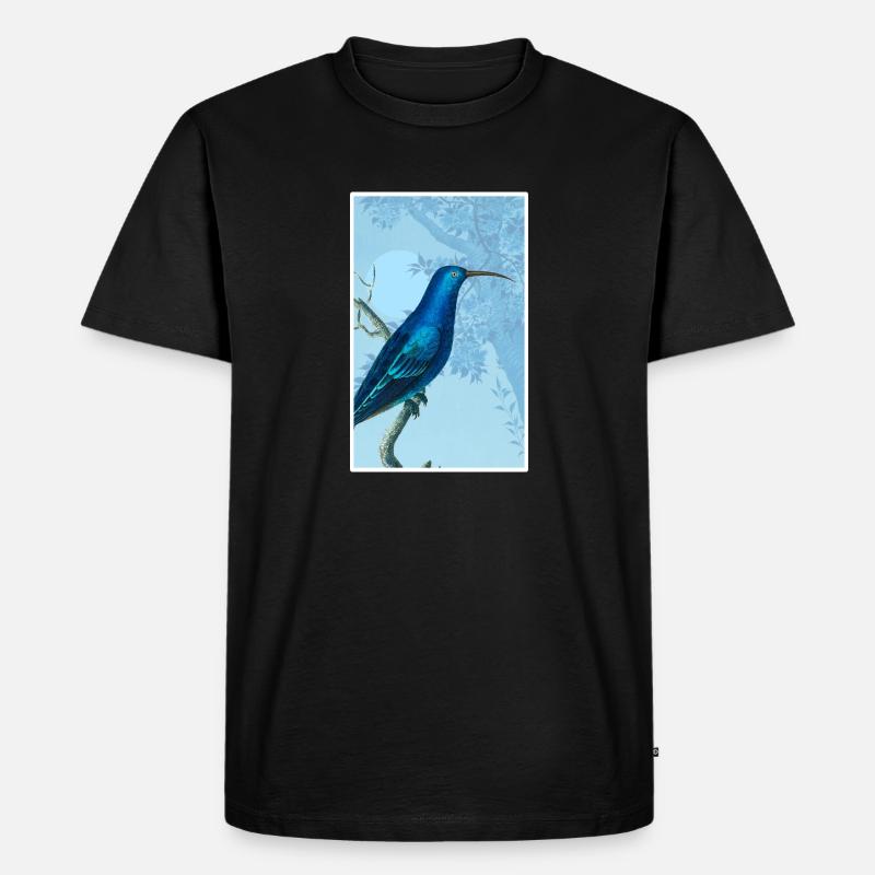 Magischer blauer Vogel - Männer Premium Bio T-Shirt - Schwarz