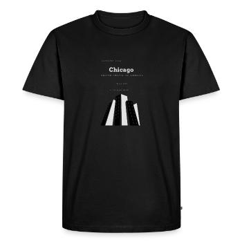 Ville préférée Chicago avec coordonnées noms de villes - T-shirt Premium bio Homme - noir - Devant - Nico (187cm)