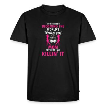 Je n’ai jamais rêvé de devenir la maman de golf la plus chaude - T-shirt Premium bio Homme - noir - Devant - Nico (187cm)
