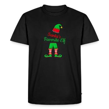L’elfe préféré du Père Noël - T-shirt Premium bio Homme - noir - Devant - Nico (187cm)