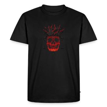 Squelette Squelette Os de patineur Tête de squelette de crâne - T-shirt Premium bio Homme - noir - Devant - Nico (187cm)