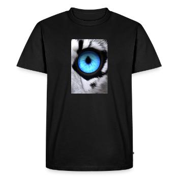 black and white lion with blue eyes RIGHT EYE - Men's Premium Organic T-Shirt - black - Front - Nico (187cm)