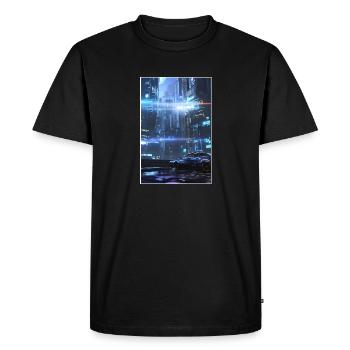 ville futuriste Science Fiction Dystopian - T-shirt Premium bio Homme - noir - Devant - Nico (187cm)