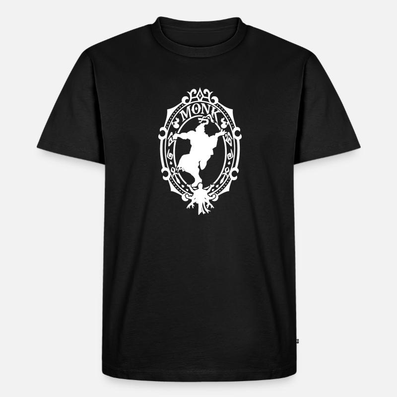Mönch - Männer Premium Bio T-Shirt - Schwarz