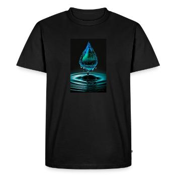 Drop cyan 3 - Men's Premium Organic T-Shirt - black - Front - Nico (187cm)