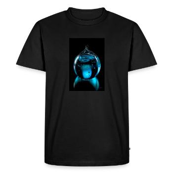 Gouttes cyan 6 - T-shirt Premium bio Homme - noir - Devant - Nico (187cm)