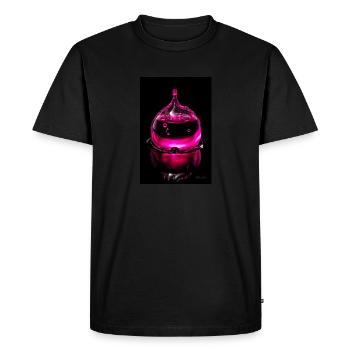 Drops magenta 7 - Men's Premium Organic T-Shirt - black - Front - Nico (187cm)