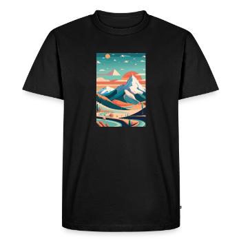 L’élégance alpine : la beauté minimaliste de la montagne - T-shirt Premium bio Homme - noir - Devant - Nico (187cm)