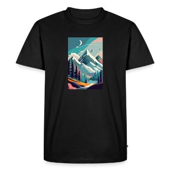 L’élégance alpine : la beauté minimaliste de la montagne - T-shirt Premium bio Homme - noir - Devant - Nico (187cm)