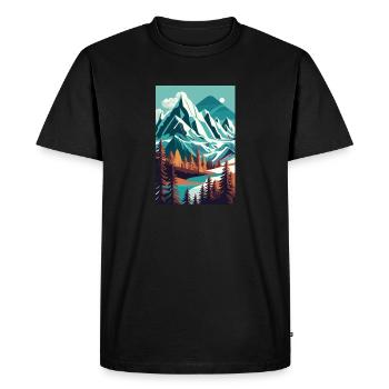 L’élégance alpine : la beauté minimaliste de la montagne - T-shirt Premium bio Homme - noir - Devant - Nico (187cm)