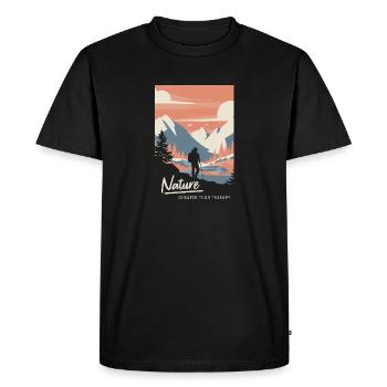La nature est moins chère que la randonnée en montagne thérapeutique - T-shirt Premium bio Homme - noir - Devant - Nico (187cm)