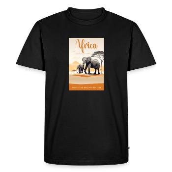 L’Afrique où se trouvent les choses sauvages - T-shirt Premium bio Homme - noir - Devant - Nico (187cm)