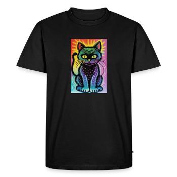 Chat mignon Pop Art Art moderne - T-shirt Premium bio Homme - noir - Devant - Nico (187cm)