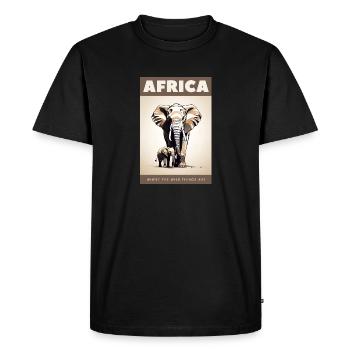 L’Afrique où se trouvent les choses sauvages - T-shirt Premium bio Homme - noir - Devant - Nico (187cm)