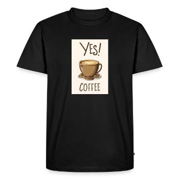 Coffee Yes I Love Coffee Coffeelovers 005 - Men's Premium Organic T-Shirt - black - Front - Nico (187cm)