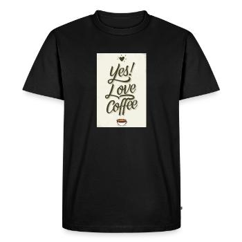 Coffee Yes I Love Coffee Coffeelovers 005 - Men's Premium Organic T-Shirt - black - Front - Nico (187cm)