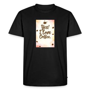 Coffee Yes I Love Coffee Coffeelovers 005 - Men's Premium Organic T-Shirt - black - Front - Nico (187cm)