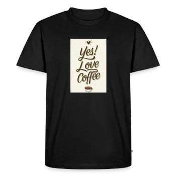 Coffee Yes I Love Coffee Coffeelovers 005 - Men's Premium Organic T-Shirt - black - Front - Nico (187cm)
