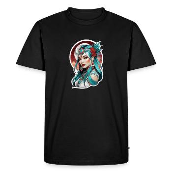 princesse indienne - aztek - T-shirt Premium bio Homme - noir - Devant - Nico (187cm)