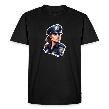 Police / Opérations / Profession / Emploi / Forces d’urgence - T-shirt Premium bio Homme - noir - Devant - Nico (187cm)