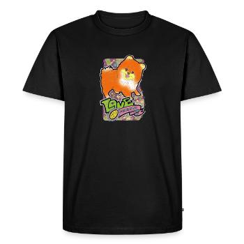 Love small dogs. Pomeranian. SD 14 - Men's Premium Organic T-Shirt - black - Front - Nico (187cm)