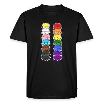 Fierté Progrès Drapeau Egalité des moutons - T-shirt Premium bio Homme - noir - Devant - Nico (187cm)