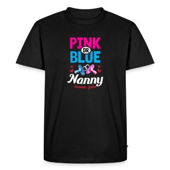 Nounou rose ou bleue vous aime Genre Reveal Party - T-shirt Premium bio Homme - noir - Devant - Nico (187cm)