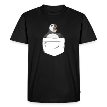 macareux macareux moines oiseaux Lunde - T-shirt Premium bio Homme - noir - Devant - Nico (187cm)