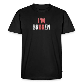 Je vais bien, je suis brisé - T-shirt Premium bio Homme - noir - Devant - Nico (187cm)