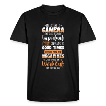 Photographer Photography Art Subject - Men's Premium Organic T-Shirt - black - Front - Nico (187cm)