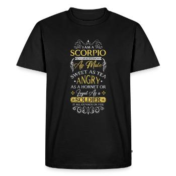 Superstition de l’astrologie du zodiaque du Scorpion - T-shirt Premium bio Homme - noir - Devant - Nico (187cm)