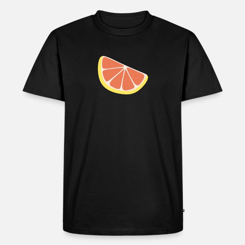 Grapefruit-Scheibe - Männer Premium Bio T-Shirt - Schwarz