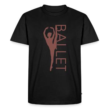 Ballerine Ballet Danseuse Dancing Ballet Cadeau - T-shirt Premium bio Homme - noir - Devant - Nico (187cm)