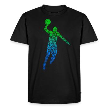 Basketteur Joueur De Basket-ball Garçons De Basket-ball - T-shirt Premium bio Homme - noir - Devant - Nico (187cm)