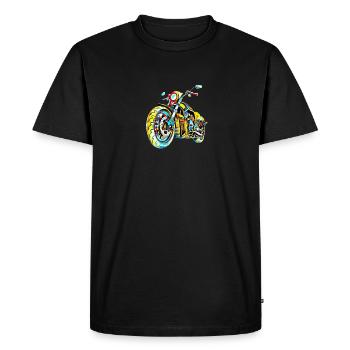 Colorful motorcycle - Men's Premium Organic T-Shirt - black - Front - Nico (187cm)