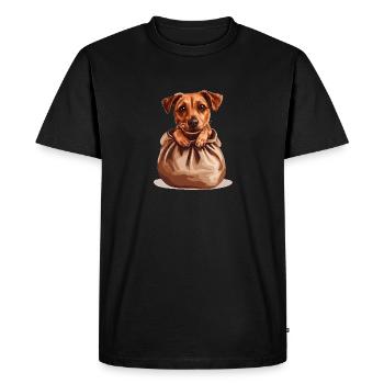 Pocket Pup – Votre fidèle compagnon dans une pochette - T-shirt Premium bio Homme - noir - Devant - Nico (187cm)