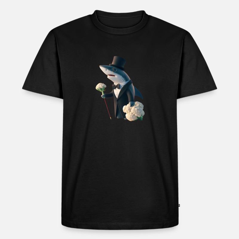 Mr. Shark der Blumenkohl - Männer Premium Bio T-Shirt - Schwarz
