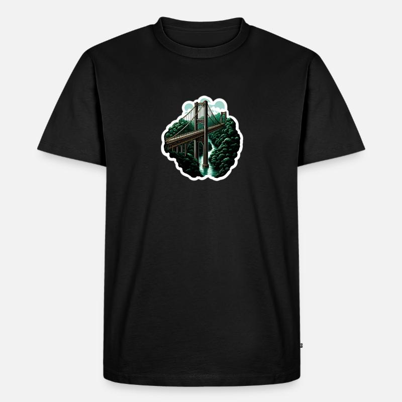 Jungle bridge - Männer Premium Bio T-Shirt - Schwarz
