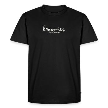 LES BROWNIES SONT MON ANARCHIE - T-shirt Premium bio Homme - noir - Devant - Nico (187cm)