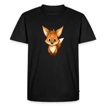Little cute fox - Men's Premium Organic T-Shirt - black - Front - Nico (187cm)