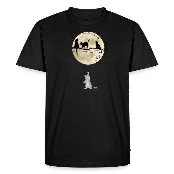 UN, DEUX, TROIS, CATS – quatre chats Français drôles - T-shirt Premium bio Homme - noir - Devant - Nico (187cm)