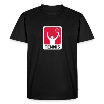 Tennis - T-shirt Premium bio Homme - noir - Devant - Nico (187cm)