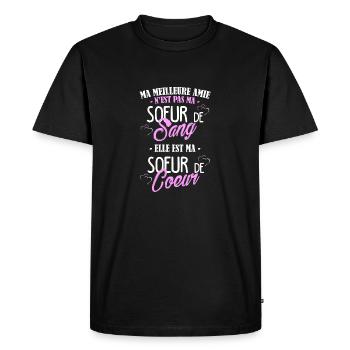 Soeur de coeur - T-shirt Premium bio Homme - noir - Devant - Nico (187cm)