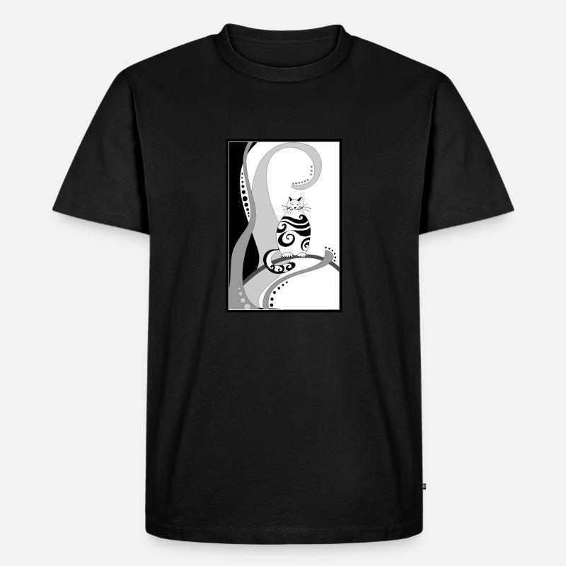 Katze - Männer Premium Bio T-Shirt - Schwarz