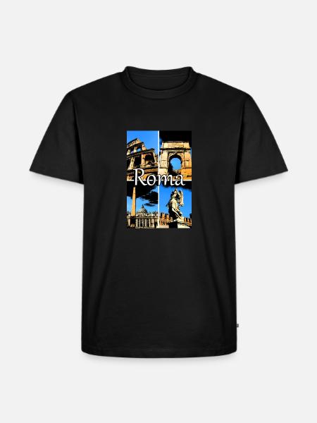 Roma collage comic sign lettering - Men's Premium Organic T-Shirt - black