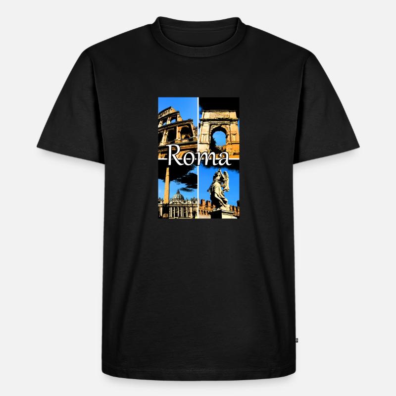 Roma Collage Comic sign lettering - Männer Premium Bio T-Shirt - Schwarz