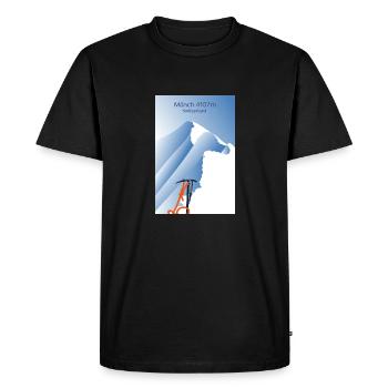 Affiche des Alpes Mönch Suisse Alpinisme piolet - T-shirt Premium bio Homme - noir - Devant - Nico (187cm)